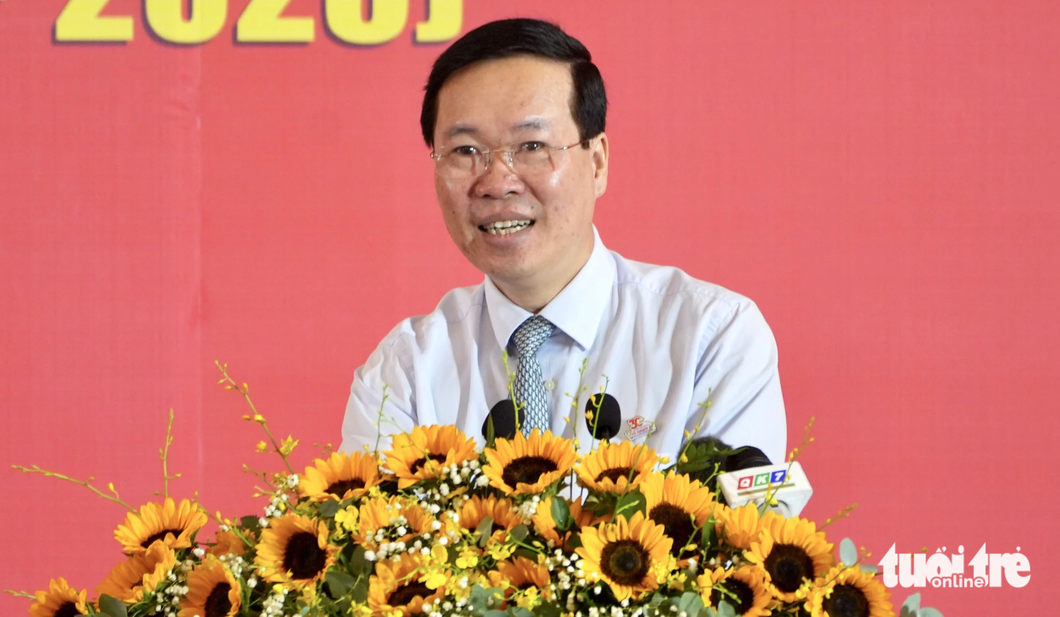 President Vo Van Thuong spoke at the meeting - Photo: Huu Hanh