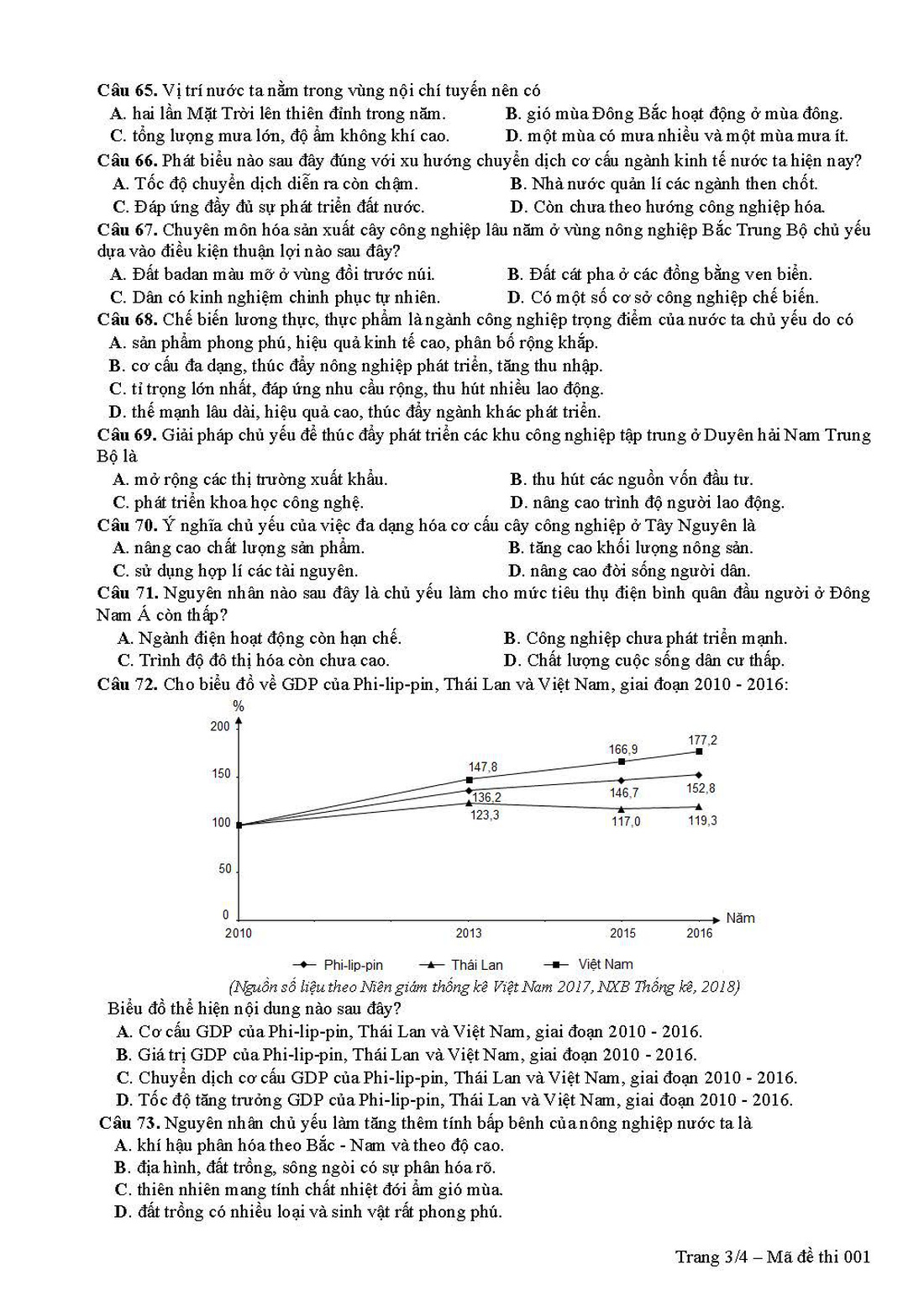 Đề tham khảo thi THPT quốc gia 2019 môn địa lý - Ảnh 3.