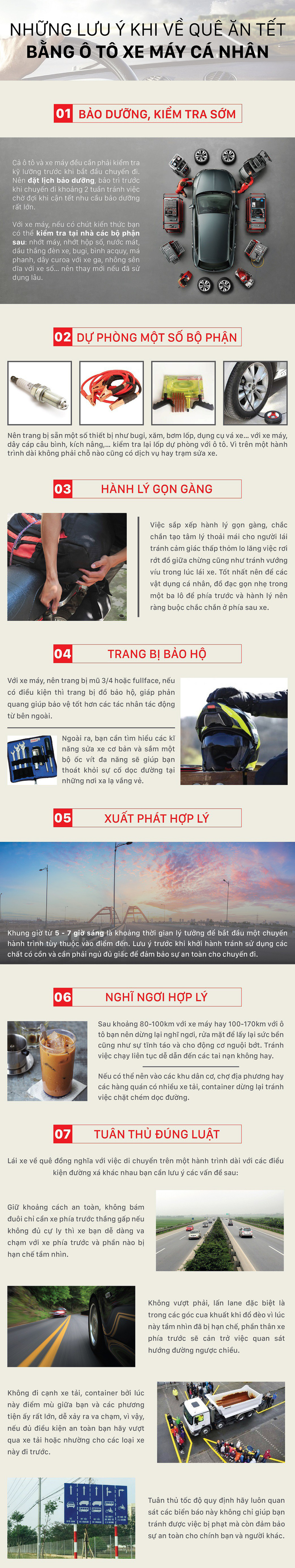 Về quê ăn tết bằng ôtô, xe máy cá nhân cần chú ý điều gì? - Ảnh 1.