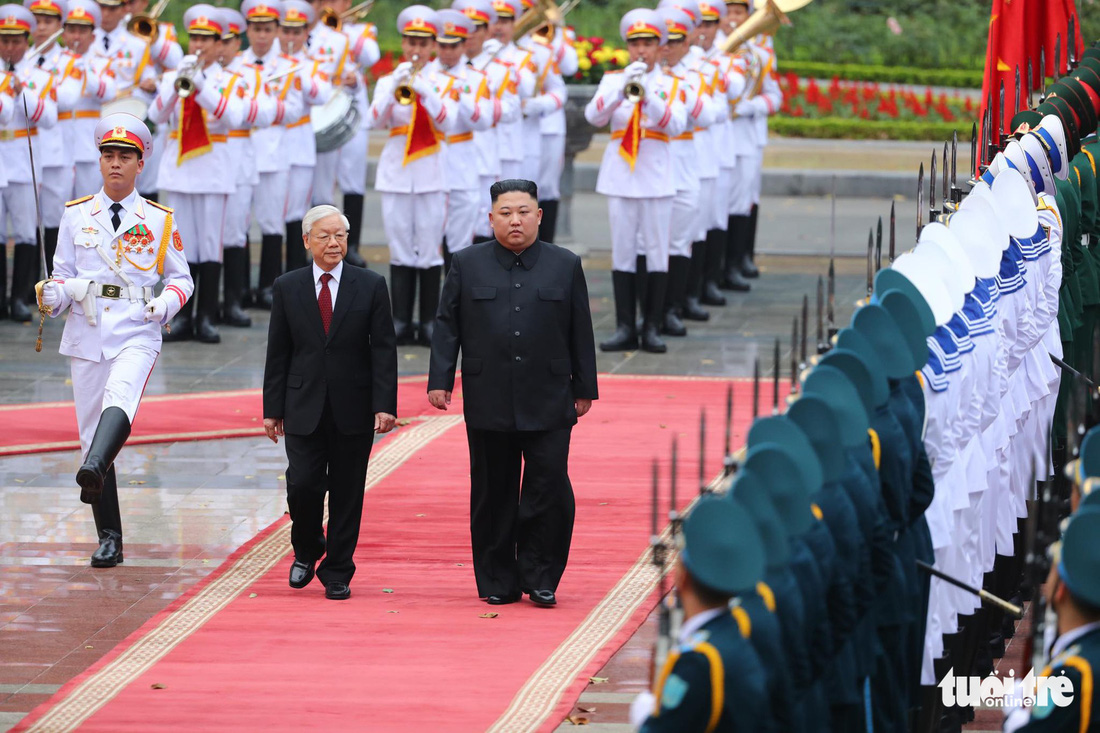 Tổng bí thư, Chủ tịch nước Nguyễn Phú Trọng hội đàm với Chủ tịch Kim Jong Un - Ảnh 1.