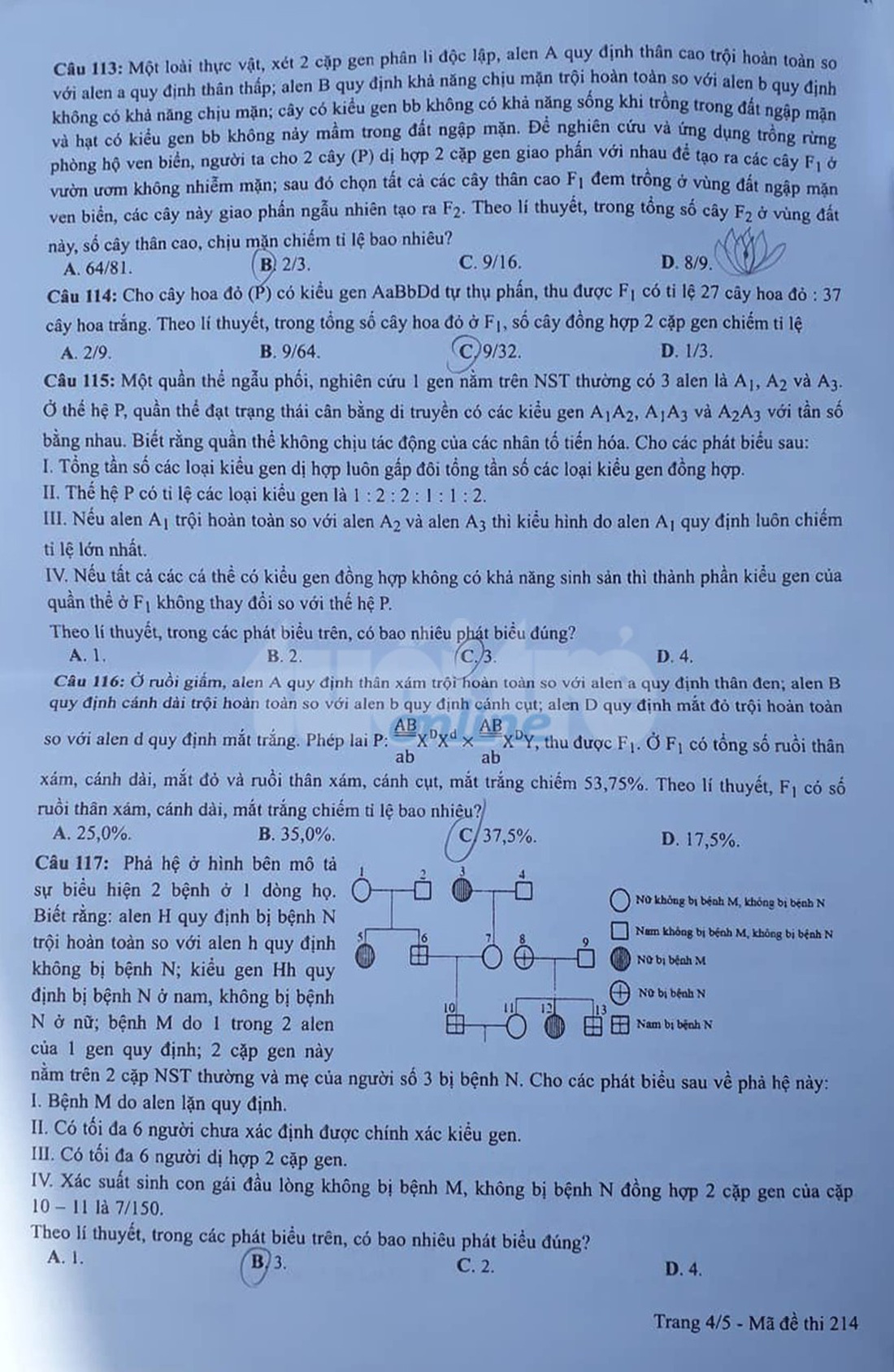 Đáp án môn sinh thi THPT quốc gia 2019 - Ảnh 13.