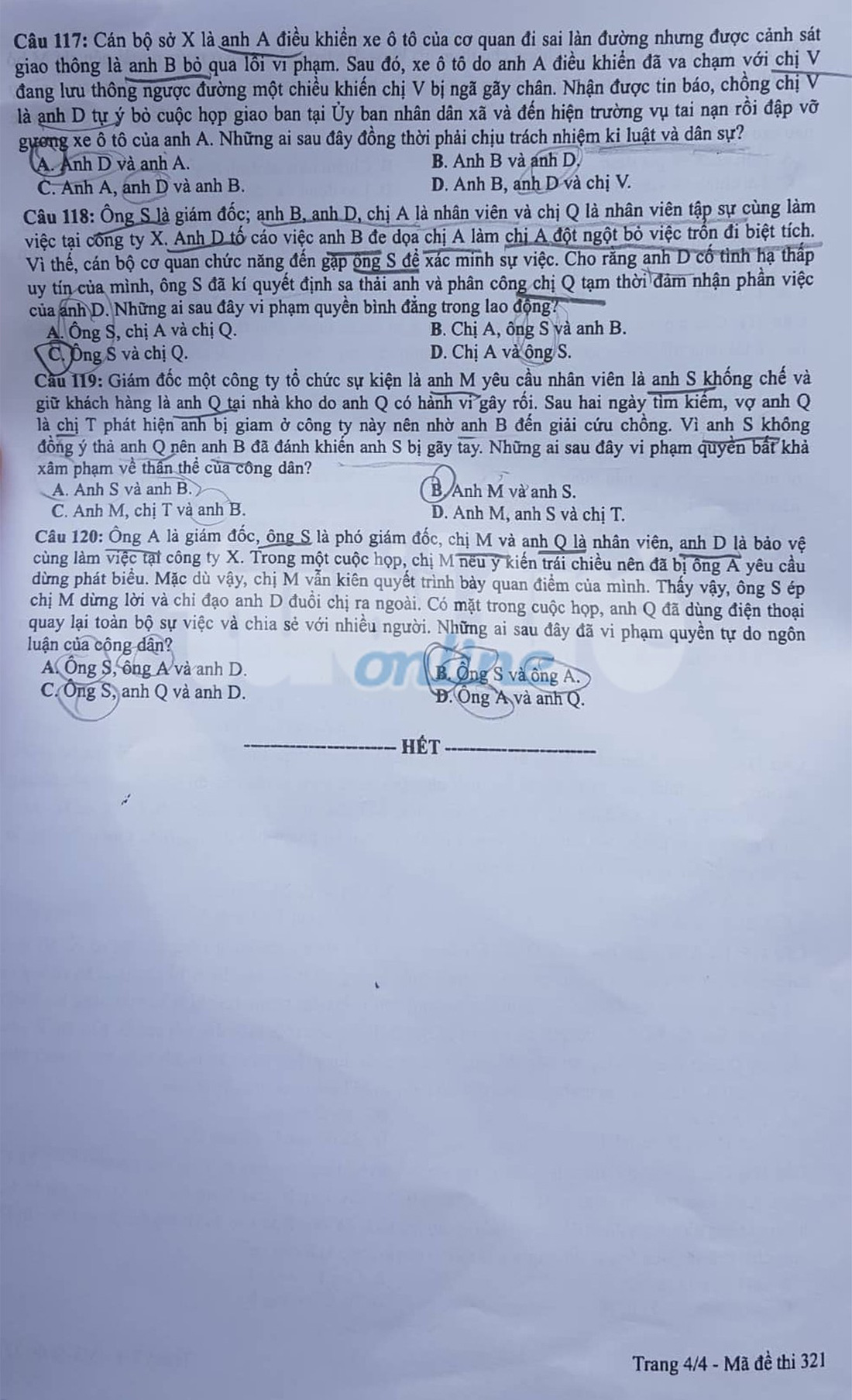 Đáp án môn giáo dục công dân thi THPT quốc gia 2019 - Ảnh 8.