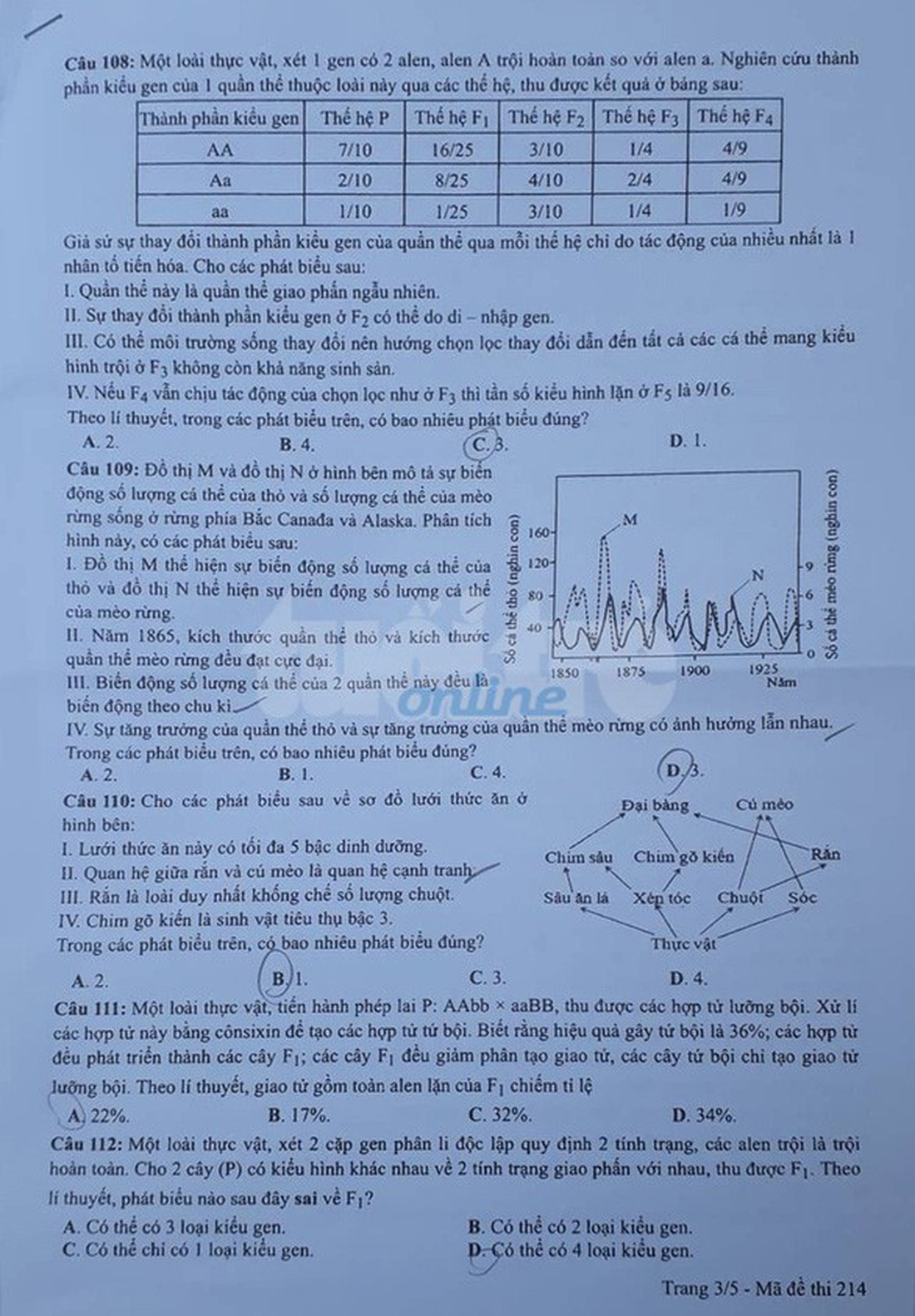 Đáp án môn sinh thi THPT quốc gia 2019 - Ảnh 6.