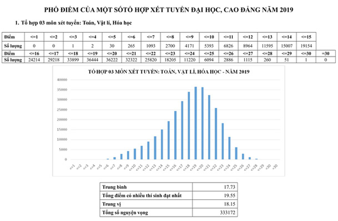 Phổ điểm thi THPT quốc gia 2019 - Ảnh 11.