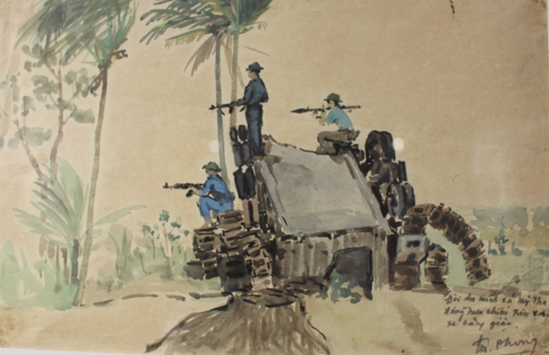 Xem ký họa Ký ức chiến trường của liệt sĩ - họa sĩ Hà Xuân Phong - Ảnh 6.