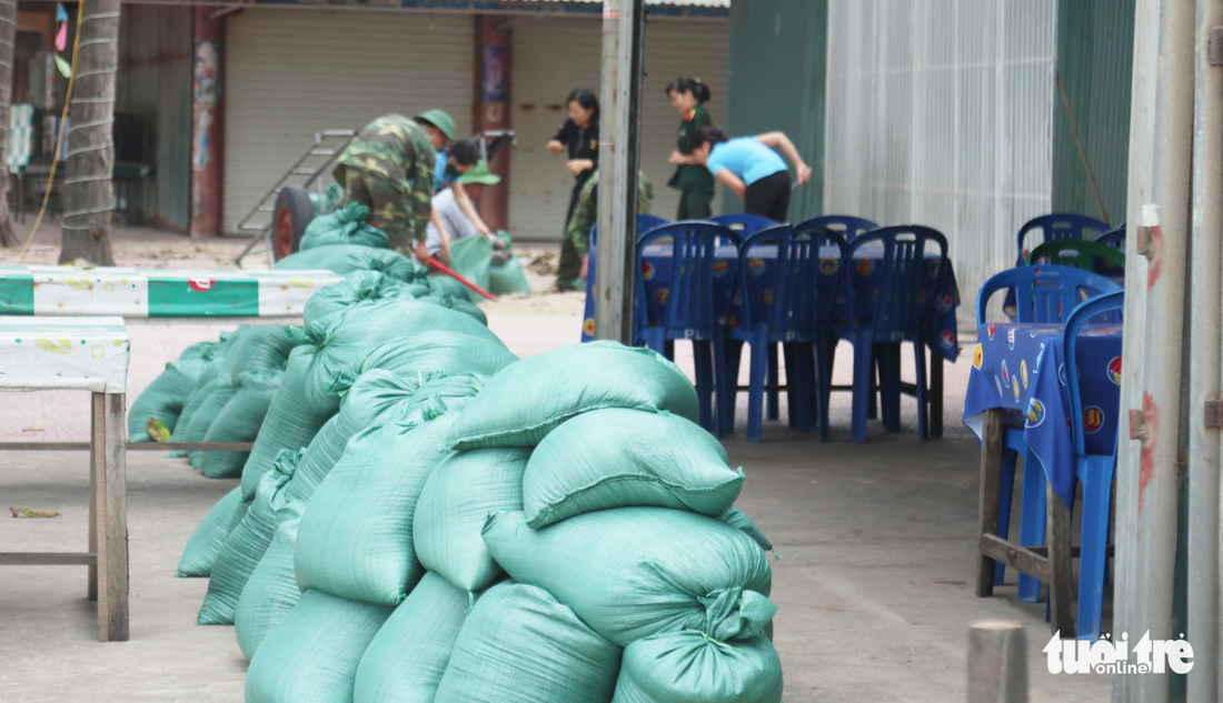 Hối hả tạo hào tránh sóng chống bão số 7 trên biển Cửa Lò - Ảnh 5.