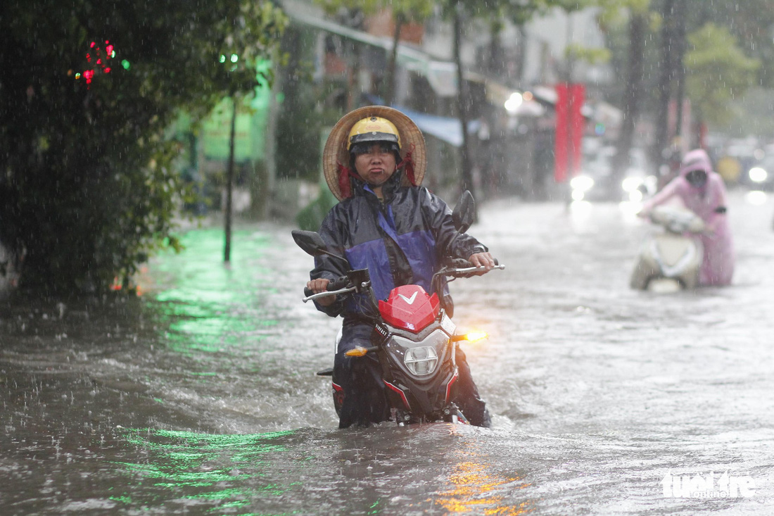 TP.HCM mưa gió mù mịt 2 tiếng: đường ngập khắp nơi, cây đổ, xe ngã... - Ảnh 4.