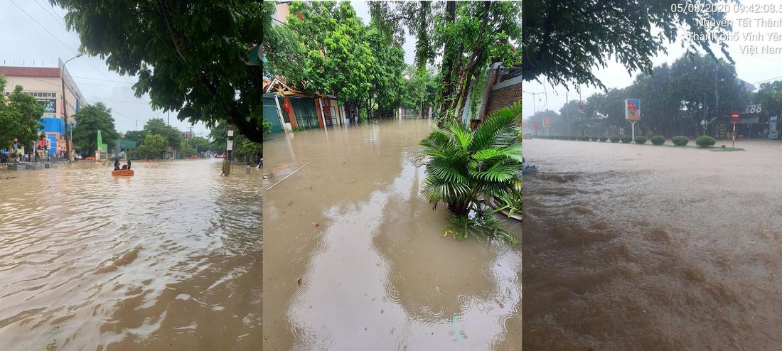 Dân bì bõm dắt xe sau cơn mưa lớn tại Vĩnh Phúc - Ảnh 8.