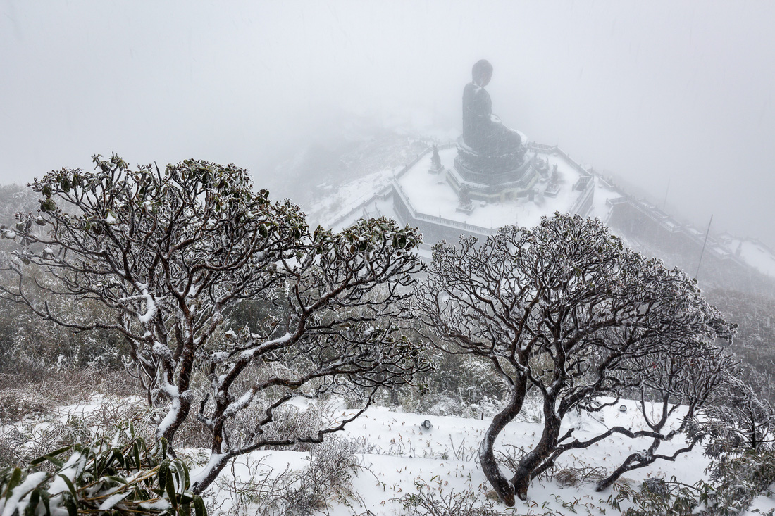 Tuyết rơi dày hơn nửa mét trên đỉnh Fansipan - Ảnh 9.