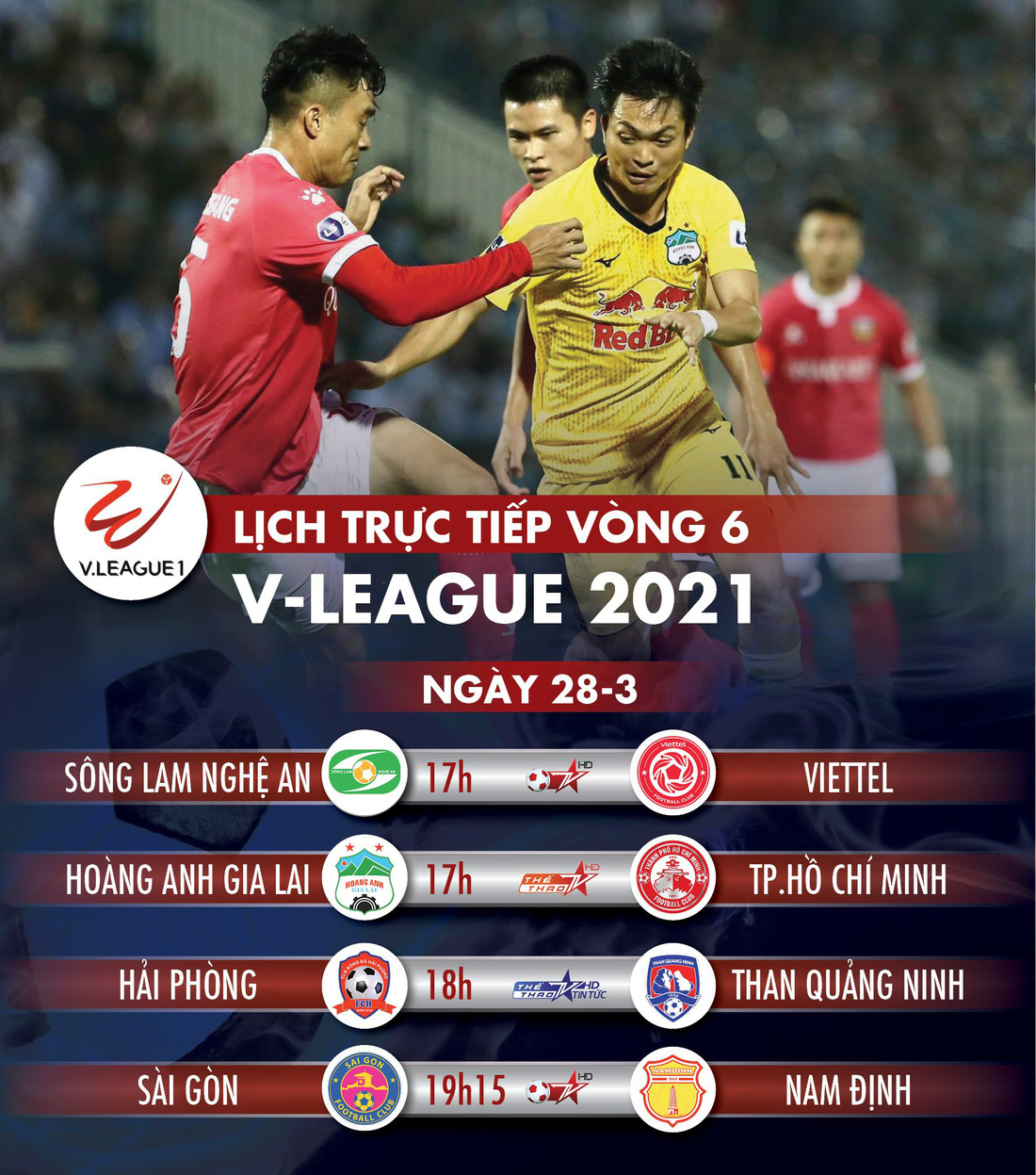 Lịch trực tiếp V-League 2021: HAGL đụng độ TP.HCM, Kiatisak gặp lại Lee Nguyễn - Ảnh 1.