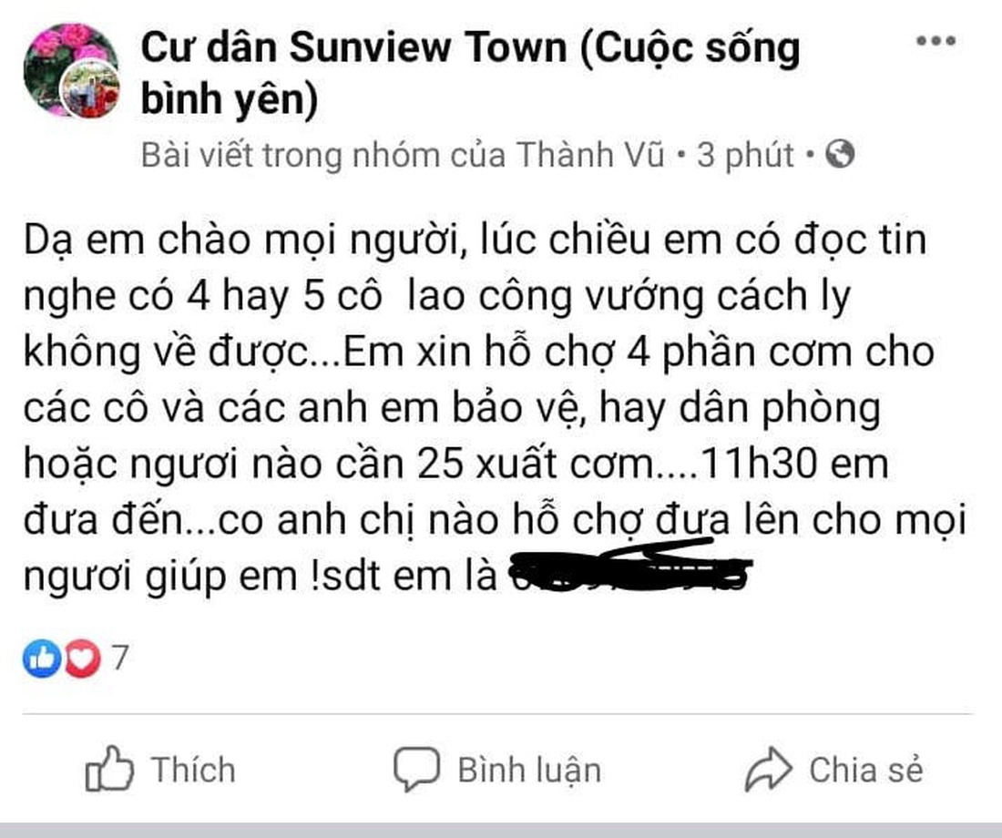 Nghĩa tình trong khu cách ly vì COVID-19 ở chung cư Sunview Town - Ảnh 5.