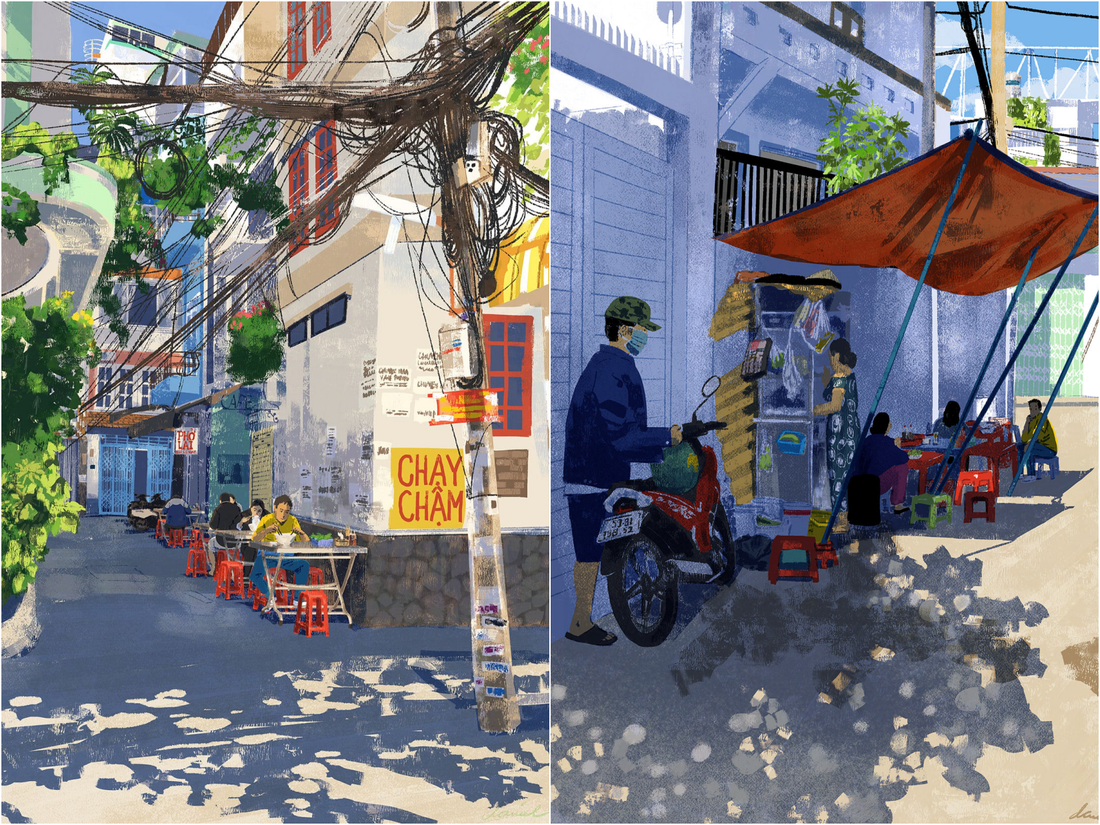 Ngắm nhìn thành phố qua bộ tranh ‘vẽ Sài Gòn bằng cả trái tim’ của họa sĩ Philippines - Ảnh 3.