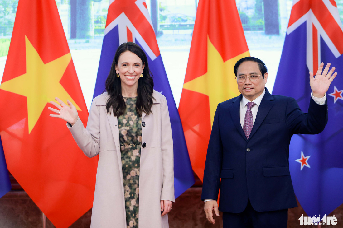 Thủ tướng Phạm Minh Chính đón và hội đàm với Thủ tướng New Zealand Jacinda Ardern - Ảnh 1.