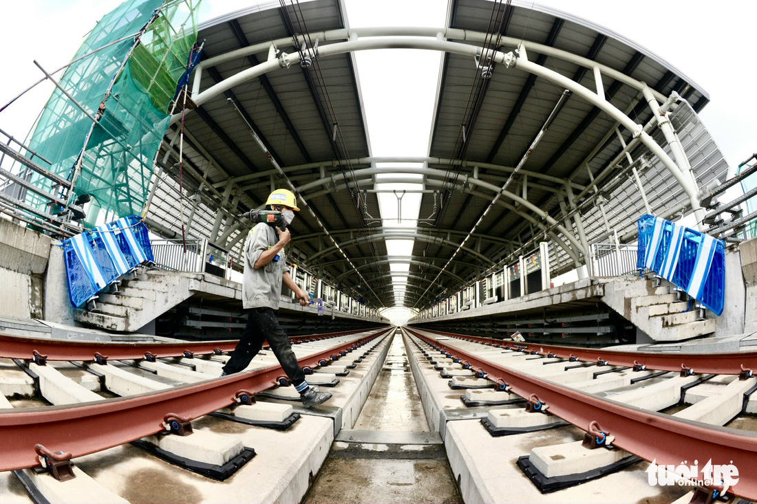 Cận cảnh nhà ga Khu công nghệ cao của tuyến metro số 1 sắp hoàn thành - Ảnh 7.
