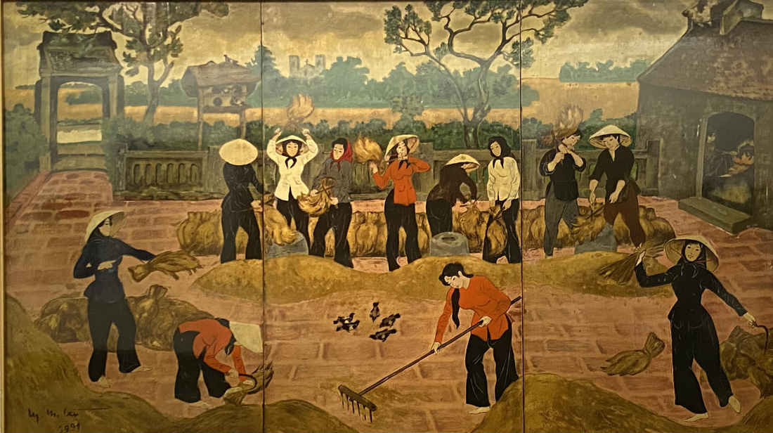 Ngắm những làng quê xinh đẹp đã mất trong tranh của họa sĩ khóa kháng chiến Ngô Minh Cầu - Ảnh 2.