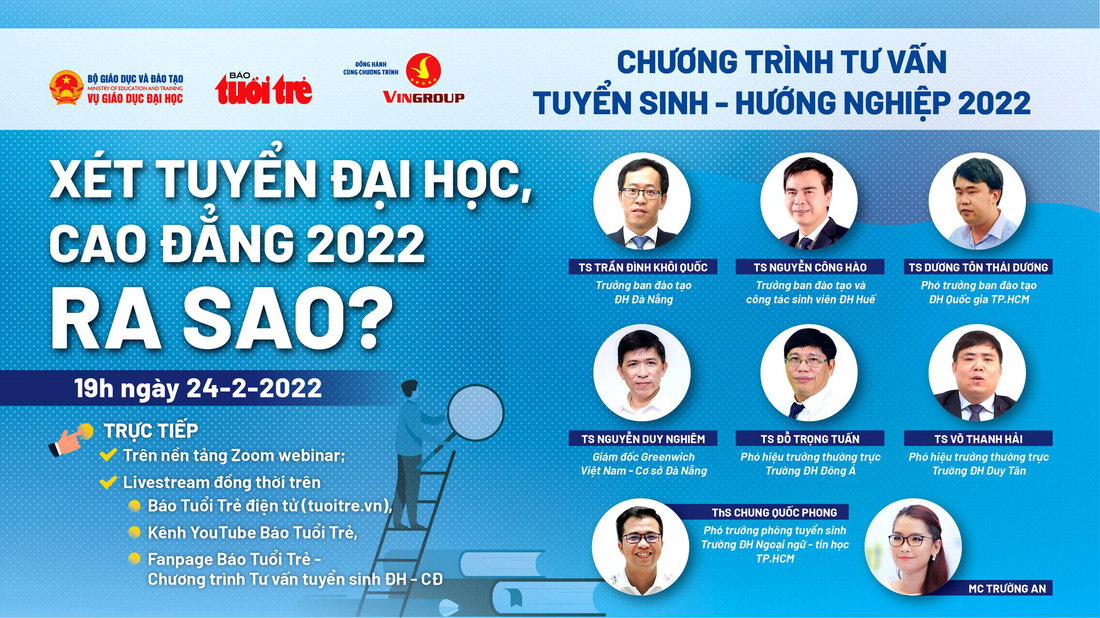 Tối nay 24-2 tư vấn tuyển sinh: Xét tuyển đại học, cao đẳng 2022 ra sao? - Ảnh 1.