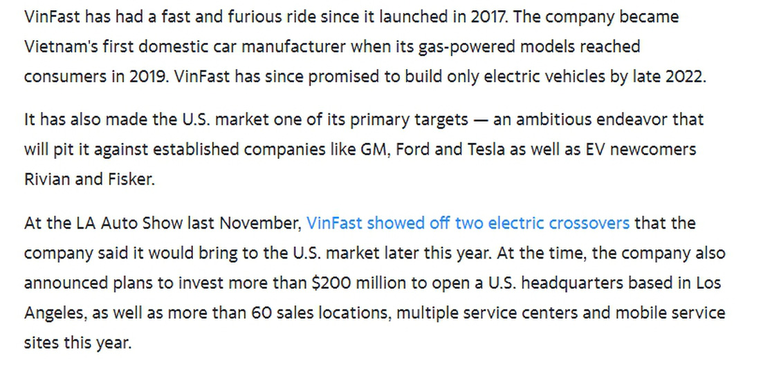 Báo quốc tế nói gì về việc Tổng thống Biden hoan nghênh VinFast xây nhà máy ở Mỹ? - Ảnh 4.