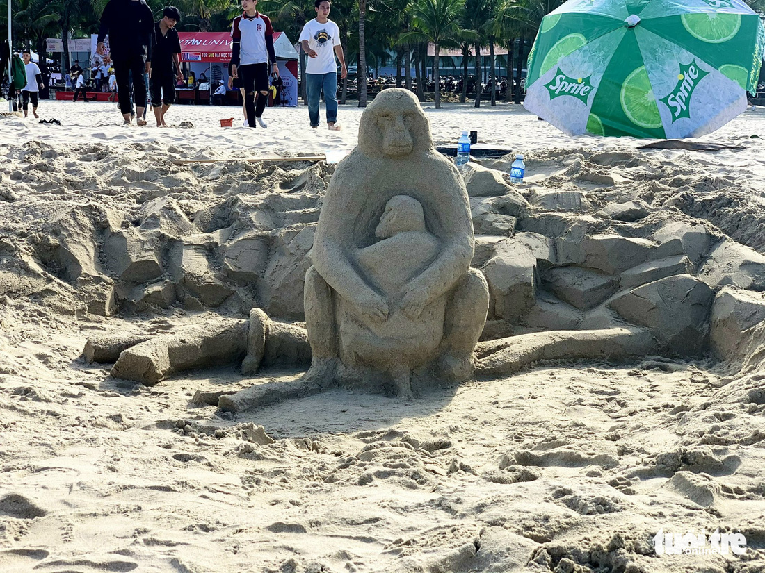 Bạn trẻ truyền thông điệp bằng tượng cát trên bãi biển Đà Nẵng - Ảnh 6.