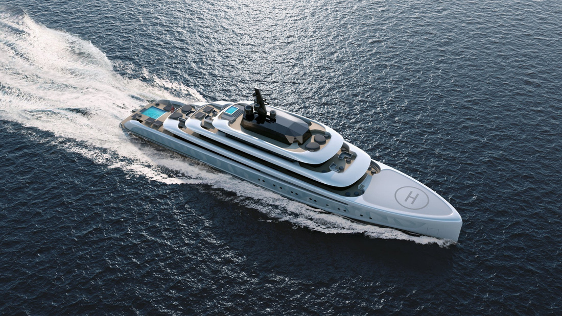But that doesn't mean Moonstone runs entirely on solar power.  Because the engine is still conventional.  Moonstone uses twin engines delivering 4,828 horsepower per engine and a maximum speed of 18 knots (33.3 km/h) - Photo: Oceanco