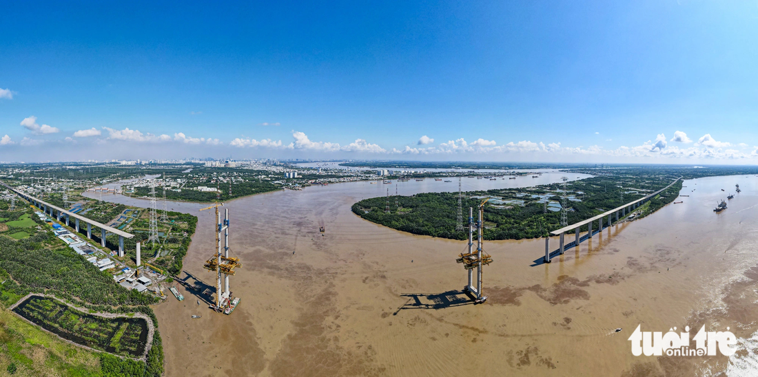 Gói thầu J1 (cầu Bình Khánh) của cao tốc Bến Lức - Long Thành đang được thi công trở lại, dự kiến mất 11 tháng sẽ xong