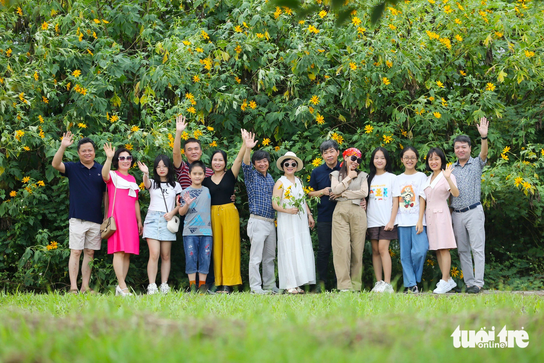 Many guests are fascinated with wild sunflowers the first time they see them - Photo: HOANG Tung