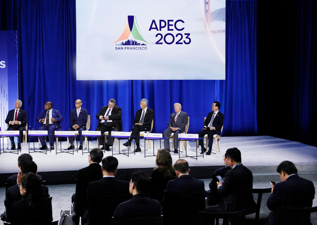 Chủ tịch nước Võ Văn Thưởng tại đối thoại giữa các nhà lãnh đạo kinh tế APEC với ABAC - Ảnh: TUẤN ANH