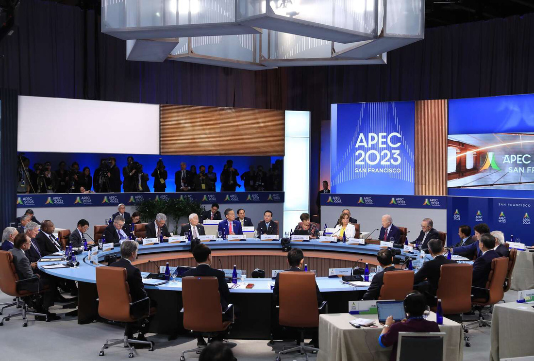 Toàn cảnh phiên họp hẹp của các nhà lãnh đạo kinh tế APEC tại Mỹ - Ảnh: TTXVN