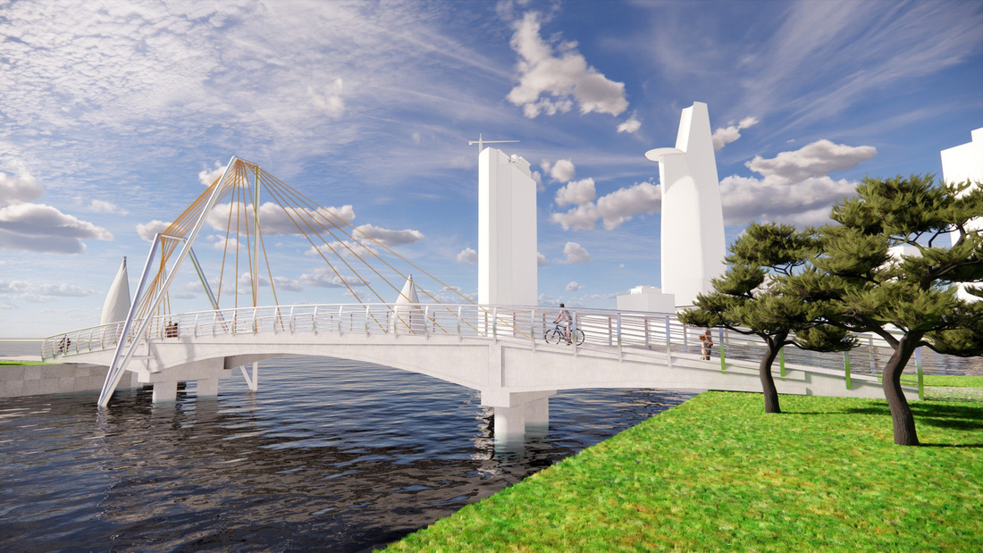 Những cây cầu trong khu vực công viên bờ sông Sài Gòn phía Thủ Thiêm sẽ là điểm nhấn 