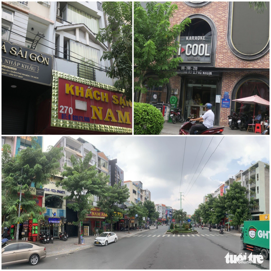 Trên đường Phan Xích Long, quận Phú Nhuận, TP.HCM có số nhà 270 thuộc phường 2 (bên trái) và phường 7 (bên phải) - Ảnh: T.T.D.