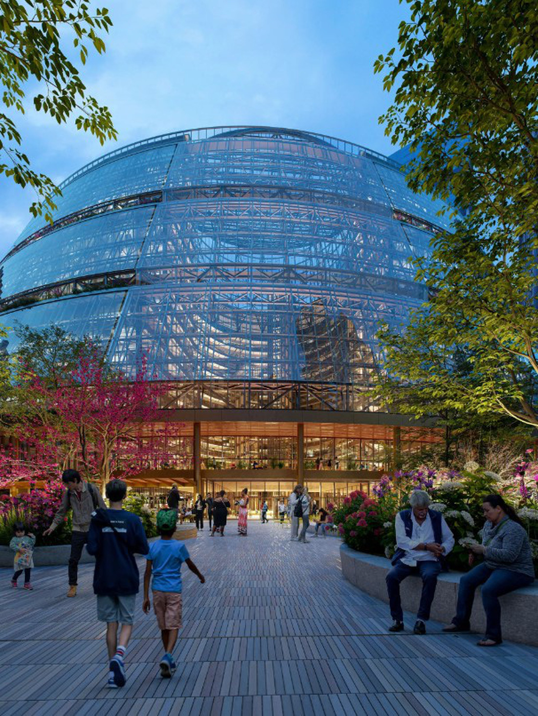 Trụ sở chính mới ở Chicago của Google sẽ mở ra các tầng dưới và tăng cường cây xanh - Ảnh: GOOGLE