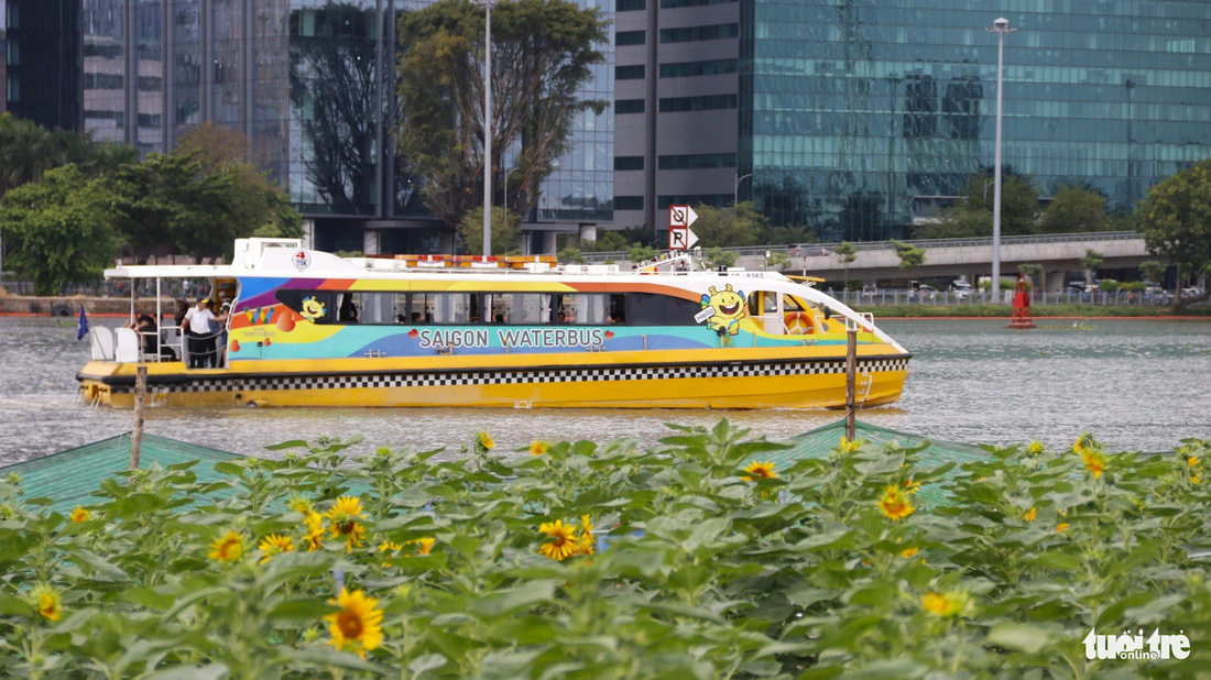 Công viên trên bến, dưới có thuyền. Du khách đi thuyền trên sông Sài Gòn có thể ngắm nhìn công viên từ phía sông Sài Gòn - Ảnh: TIẾN QUỐC