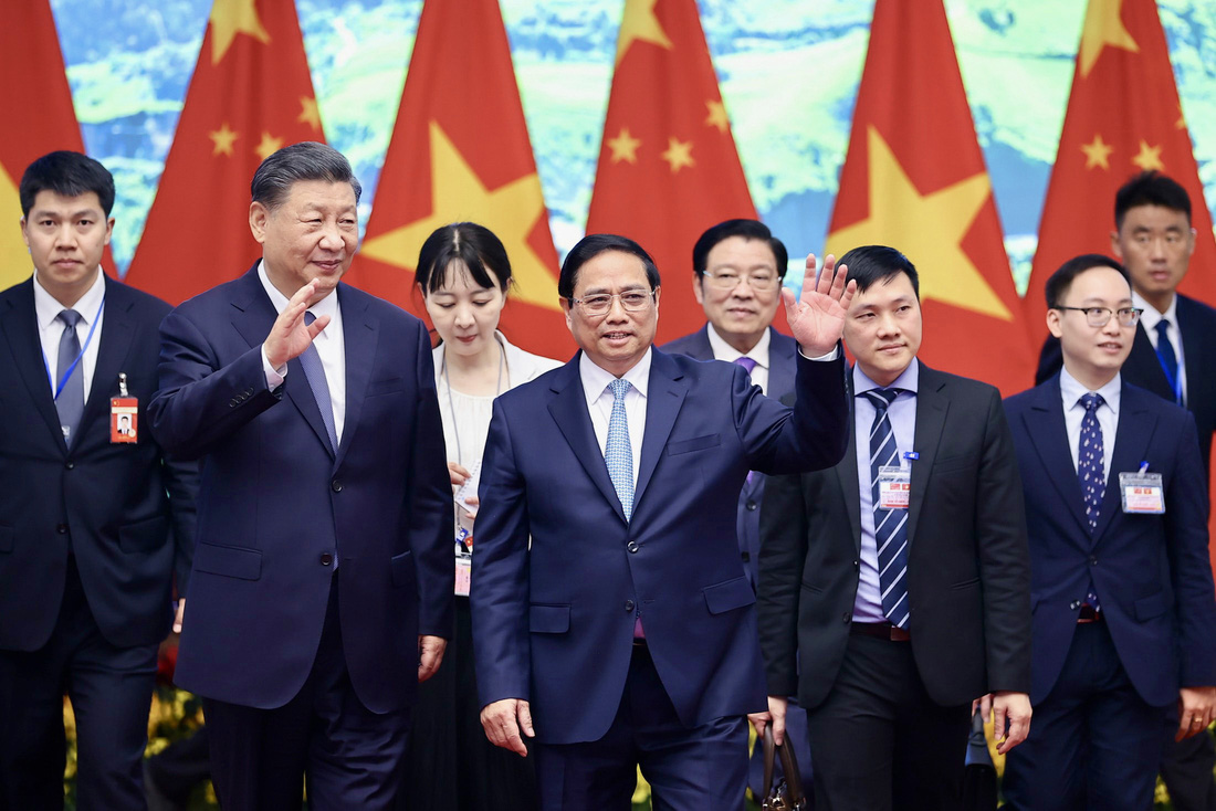 Tổng bí thư, Chủ tịch nước Trung Quốc Tập Cận Bình hội kiến Thủ tướng Phạm Minh Chính - Ảnh: NHẬT BẮC
