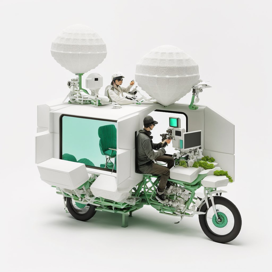 Bàn làm việc lai xe máy trong tưởng tượng của AI: Tương lai bớt nhàm chán của dân văn phòng - Ảnh 4.