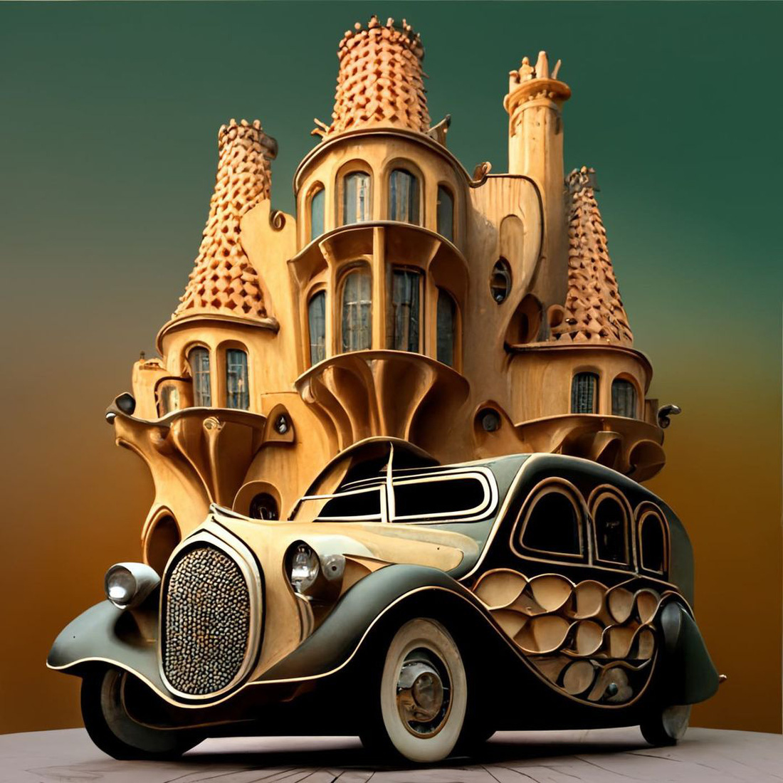 Chùm ảnh trí tuệ nhân tạo thiết kế ô tô mô phỏng các công trình kiến trúc độc đáo - Ảnh 4.