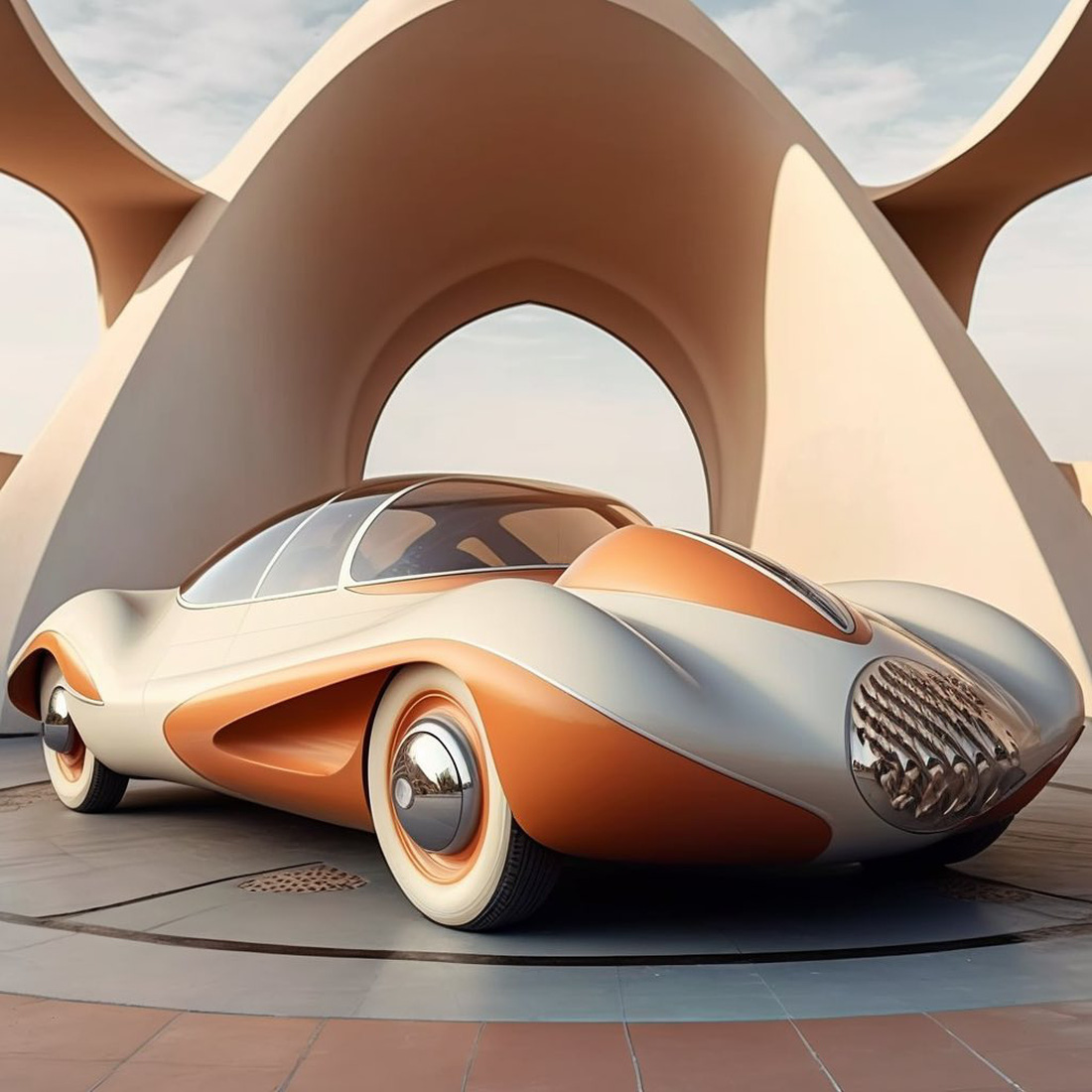 Chùm ảnh trí tuệ nhân tạo thiết kế ô tô mô phỏng các công trình kiến trúc độc đáo - Ảnh 8.
