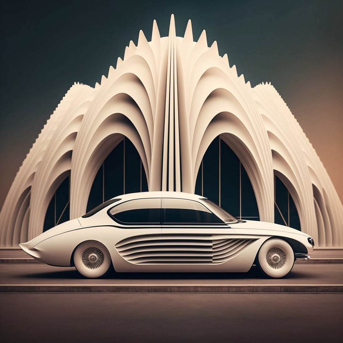 Chùm ảnh trí tuệ nhân tạo thiết kế ô tô mô phỏng các công trình kiến trúc độc đáo - Ảnh 5.