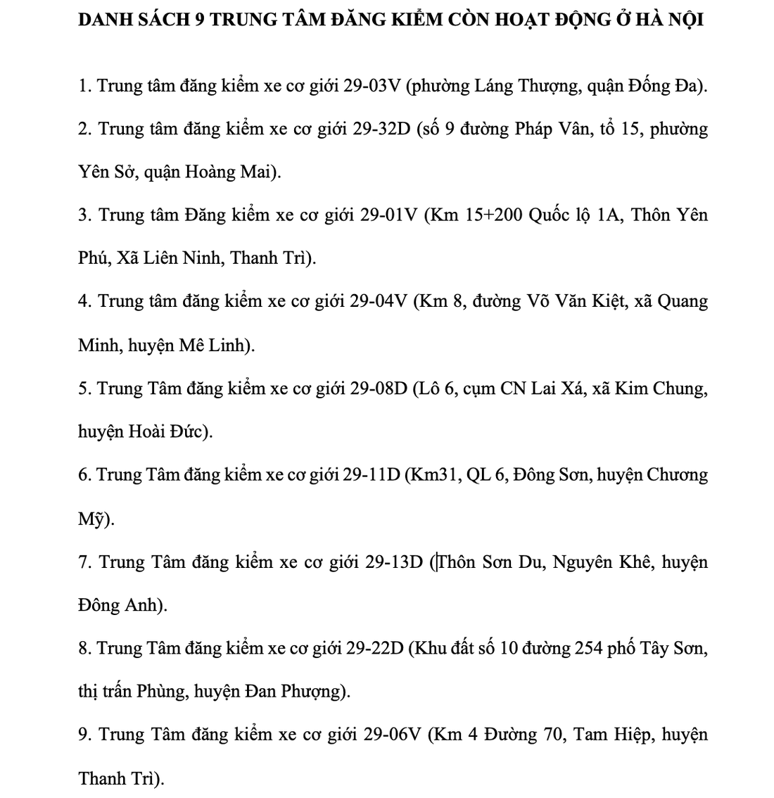 Tin tức sáng 6-3: Hà Nội chỉ còn 9 trung tâm đăng kiểm hoạt động - Ảnh 3.