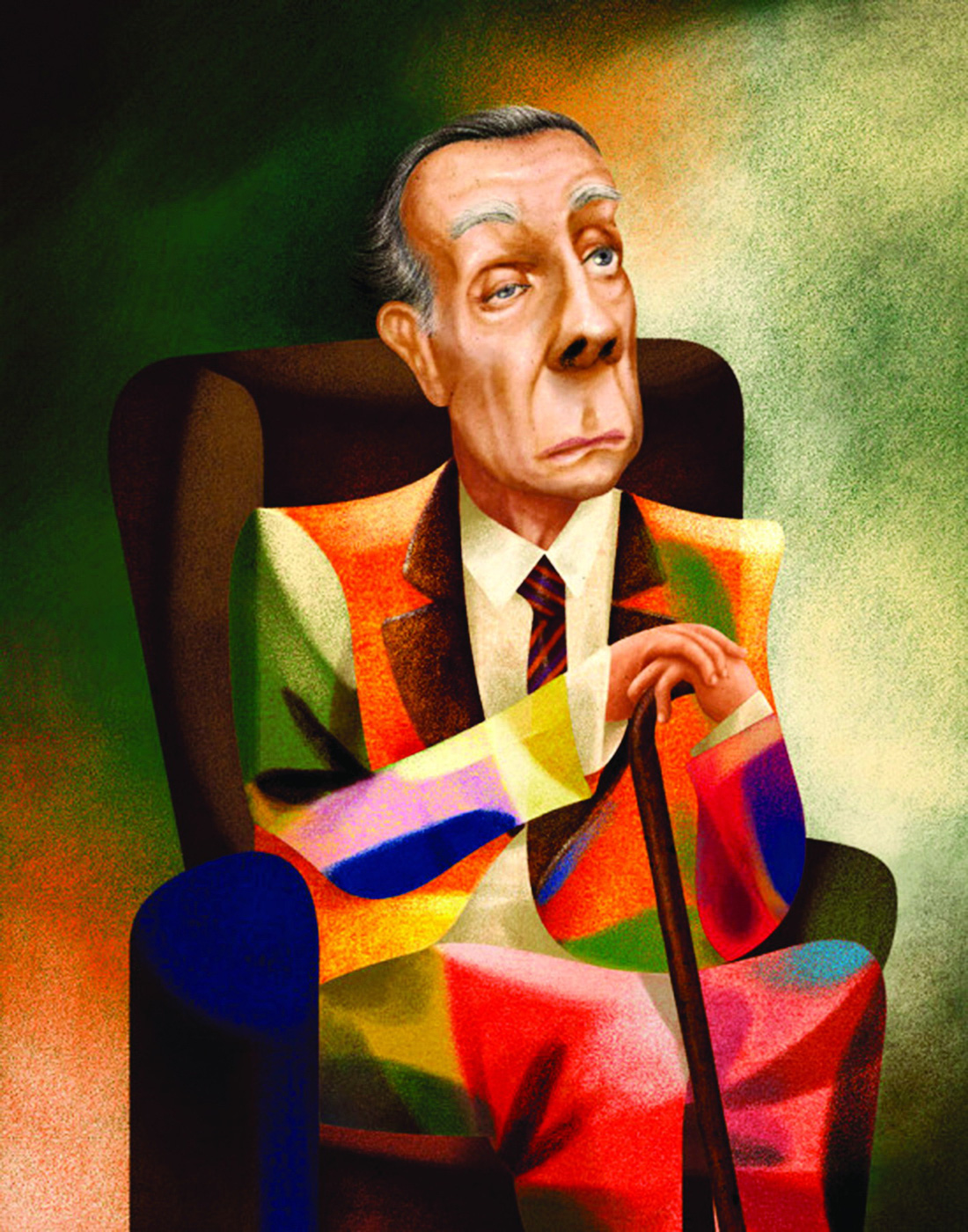 Chân dung Jorge Luis Borges (1899-1986). Tranh: Emilio Angel Sirimarco