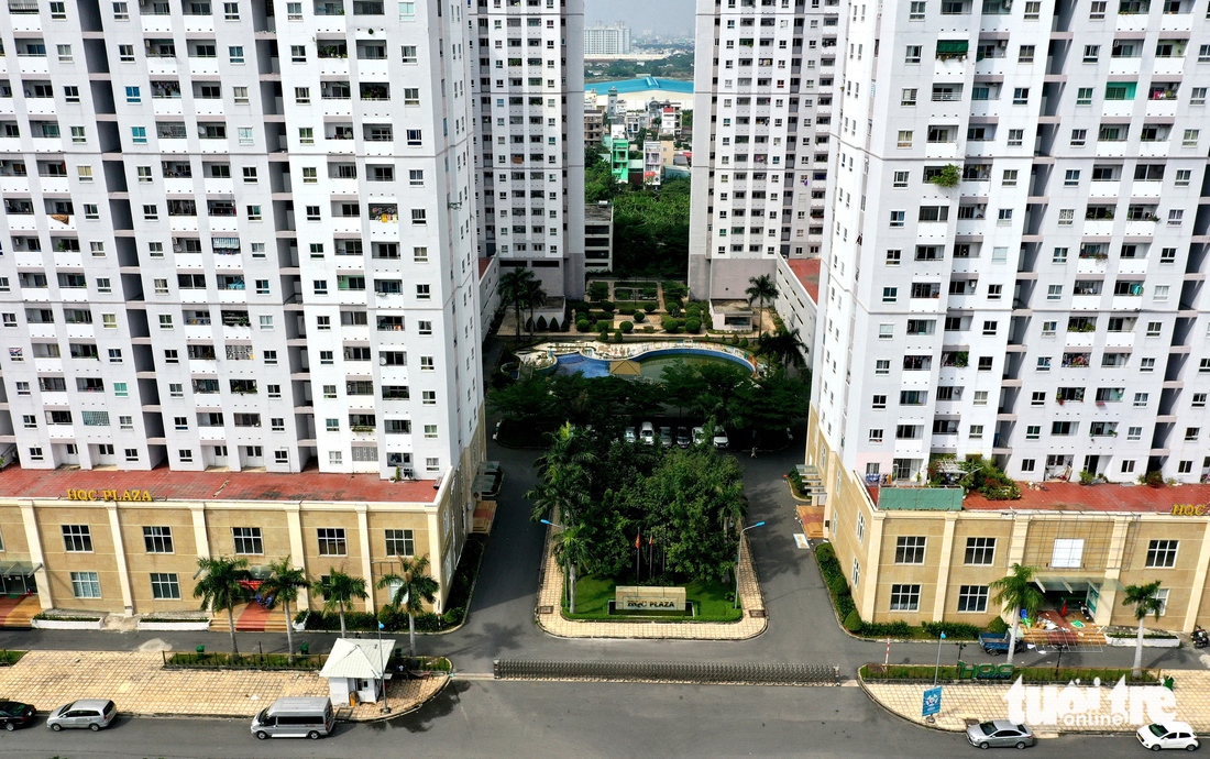 Khu nhà ở xã hội trên đường Nguyễn Văn Linh (huyện Bình Chánh, TP.HCM) phù hợp với người lao động - Ảnh: TỰ TRUNG