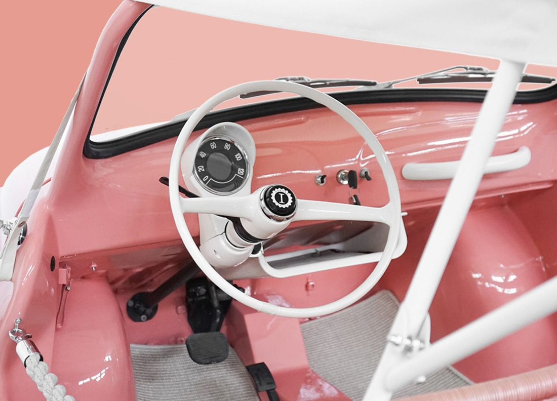 Ô tô điện mini độc lạ: Màu hồng dễ thương cho chị em, ghế đan mây, mui trần, không cửa - Ảnh 9.