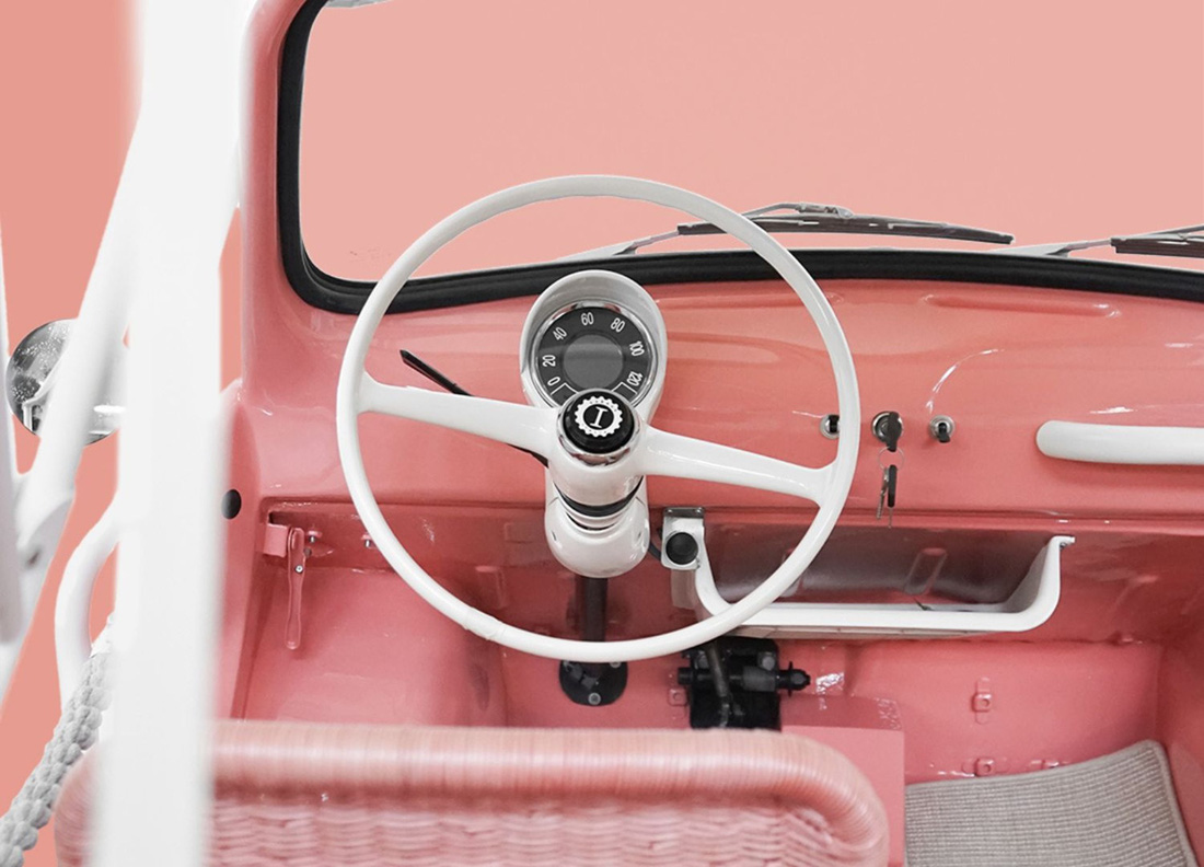 Ô tô điện mini độc lạ: Màu hồng dễ thương cho chị em, ghế đan mây, mui trần, không cửa - Ảnh 8.