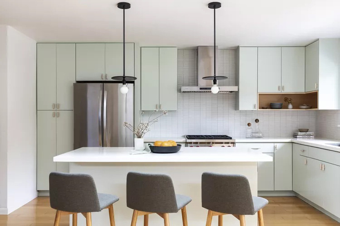 Thiết kế một gian bếp với tông màu pastel nhẹ nhàng của nhà thiết kế Cathie Hong Interiors - Ảnh: MARGARET AUSTIN PHOTO/BHG
