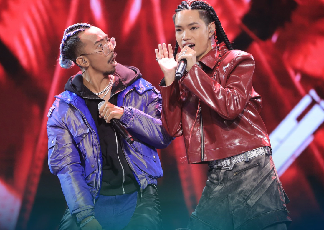 Pháp Kiều và SnoopDee biểu diễn trong Rap Việt - Ảnh: HTV2