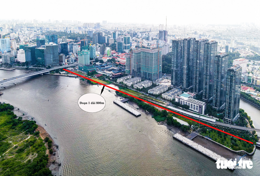 Theo quy hoạch, đoạn từ chân cầu Ba Son (giáp với đường Tôn Đức Thắng) sẽ xây dựng con đường sát ven sông về hướng rạch cầu Thị Nghè. Đoạn này dài khoảng 800m