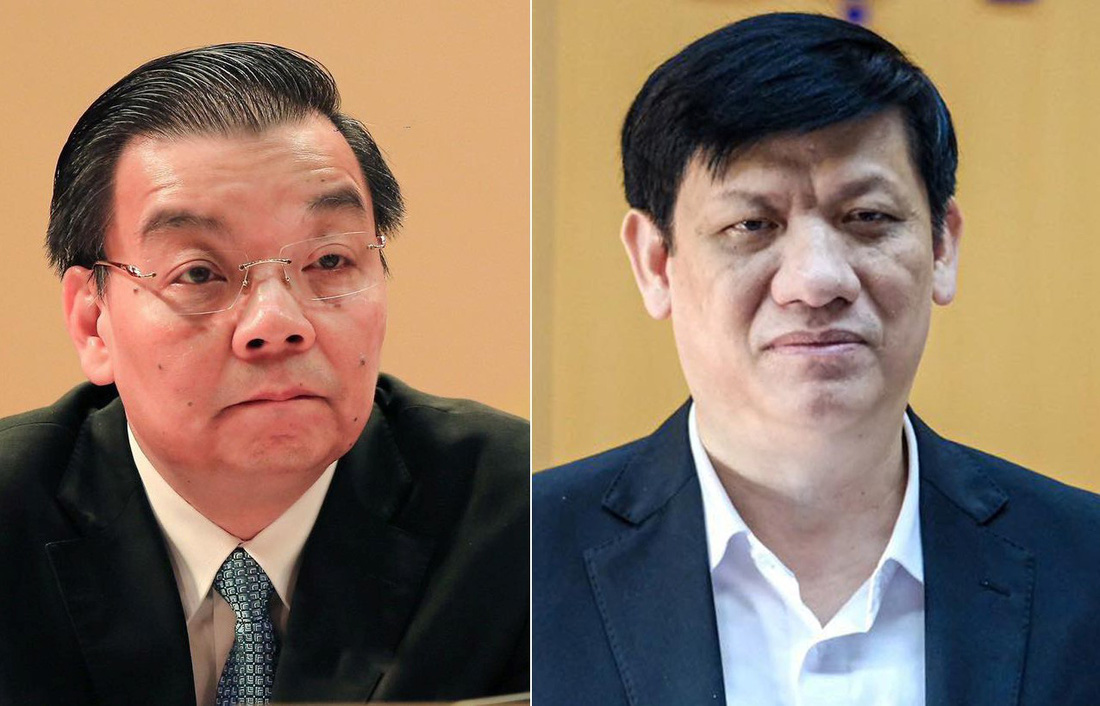Cựu chủ tịch UBND TP Hà Nội Chu Ngọc Anh (trái) và cựu bộ trưởng Bộ Y tế Nguyễn Thanh Long.