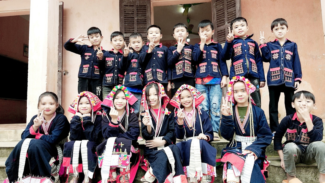 Học sinh Trường tiểu học & THCS Nật Sơn, Kim Bôi, Hòa Bình - Ảnh: Tác giả cung cấp