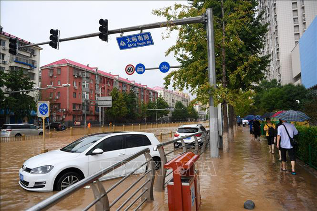 Ngập lụt tại Bắc Kinh - Ảnh: TTXVN