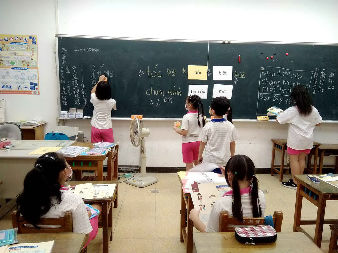 Lớp học tiếng Việt của cô giáo Hằng ở Đài Loan - Ảnh: nhân vật cung cấp