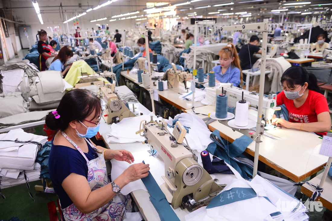 Công nhân làm việc tại một công ty dệt may xuất khẩu ở TP Thủ Đức, TP.HCM - Ảnh: QUANG ĐỊNH