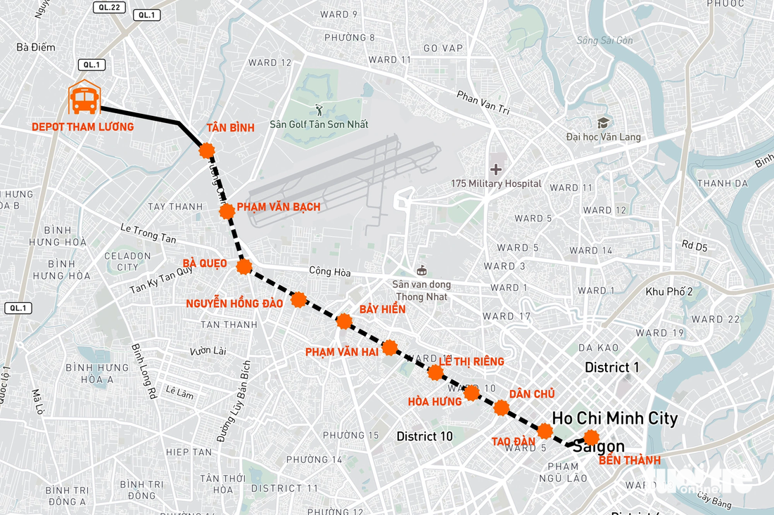 Các nhà ga của tuyến metro số 2 - Đồ họa: PHƯƠNG NHI